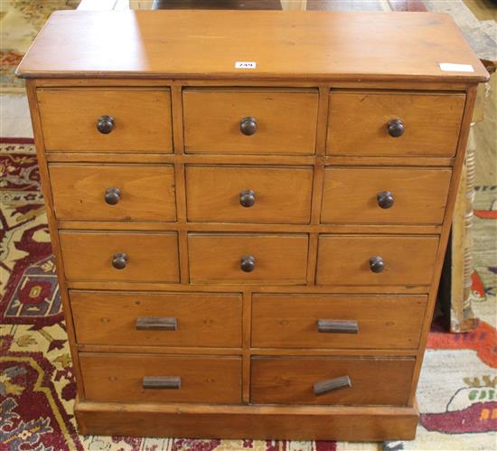 Small pine collectors cabinet